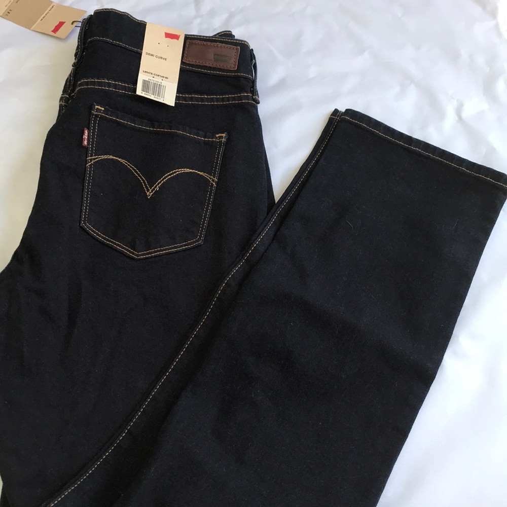 LEVI’S Straight Tall Jeans 31x34 Demi Curve Dark